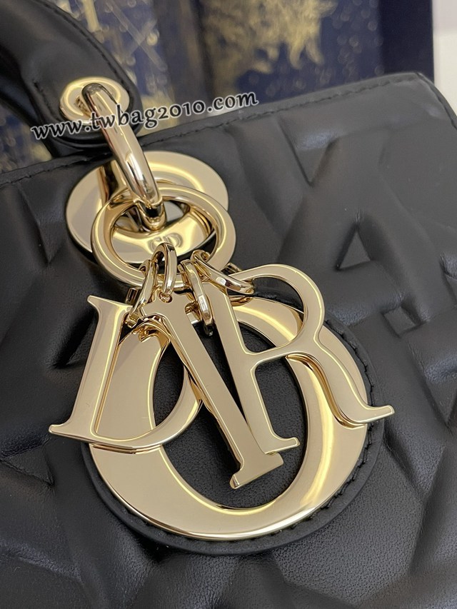 Dior专柜新款迪奥顶级原单D-joy最新秋冬系列黑色小牛皮手提肩背女包 djfk1023